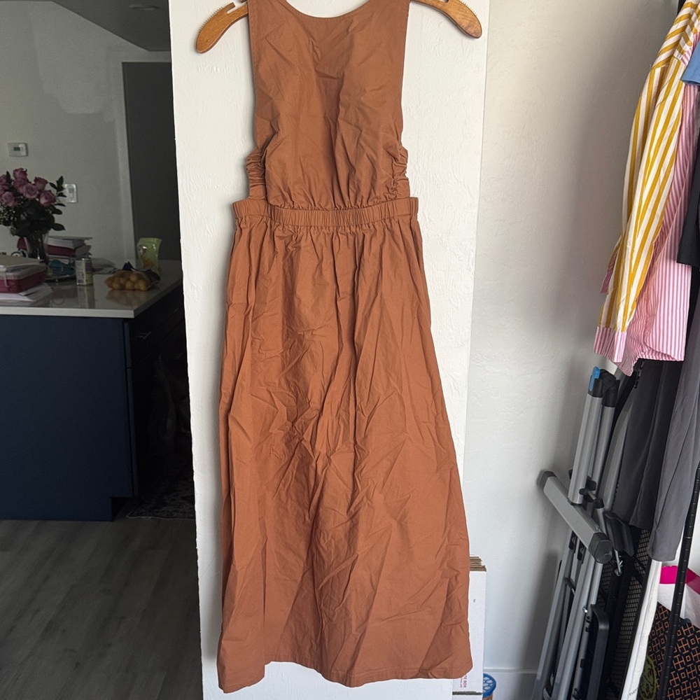 CasualBrown Sleeveless Dress